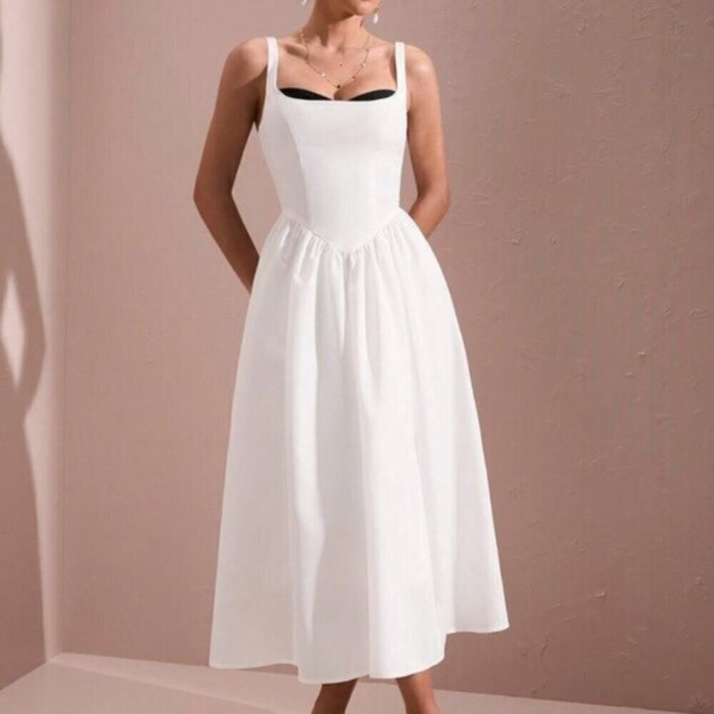 White Elegant Women's Summer Sleeveless Bodycon Corset Top